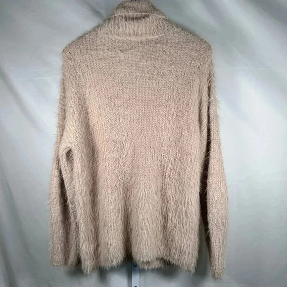 Express Size Medium Cowl Neck Sweater Tan Cozy Oversized - Picture 5 of 10